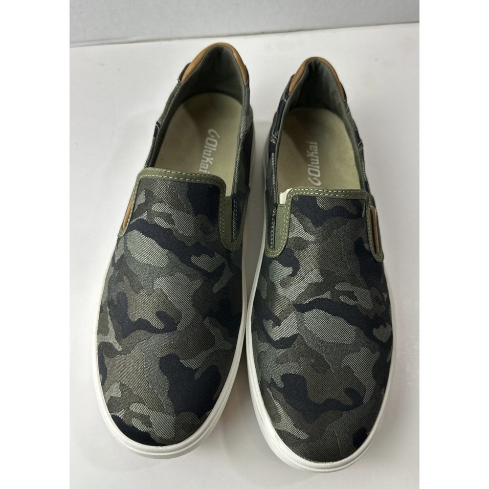 OLUKAI Lae'ahi Pa'i Camo Green Slip On Casual 10444-6ZKE Men's Shoes Size 11 - Picture 8 of 14